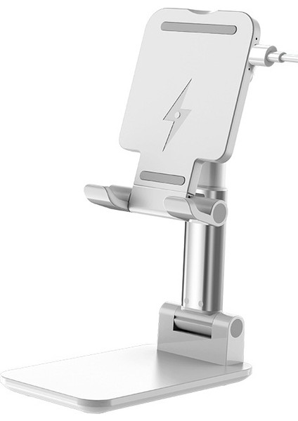 Kablosuz Şarjlı Cep Telefonu Tablet Standı Evrensel Stand Gümüş (Yurt Dışından)