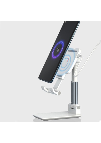 Kablosuz Şarjlı Cep Telefonu Tablet Standı Evrensel Stand Gümüş (Yurt Dışından) fiyatları