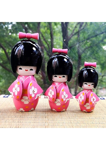 Japon Kokeshi Ahşap Bebekler Kız Hediye Dekorasyon Süsleme Model E (Yurt Dışından) modelleri
