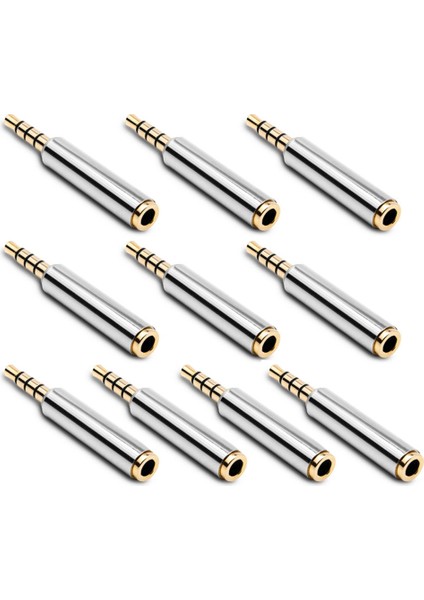 10 Adet Metal 3.5mm Ses Jakı Dönüştürücü Omtp/ctıa Dönüşüm Adaptörü (Yurt Dışından)