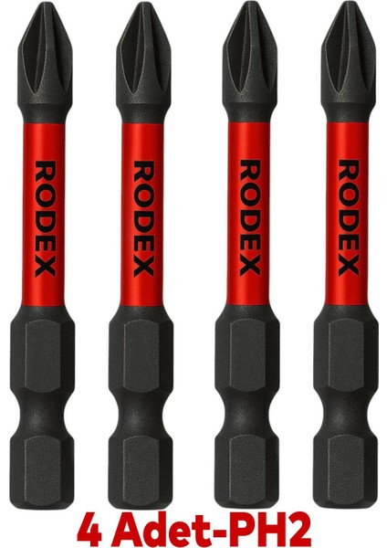 Mıknatıslı Bits Uç Ph2 50 mm Vida Sökme 5 cm Yıldız Matkap Vidalama Ucu S2 Çeliği 4 Adet