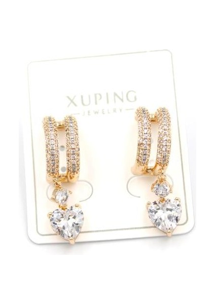 Kalp Taşlı Küpe - Altın fiyatları