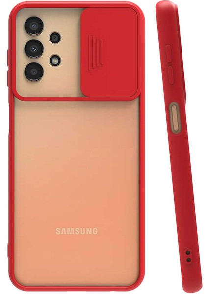 Galaxy A33 5g Kılıf Klcr Lensi Kapak-Kırmızı