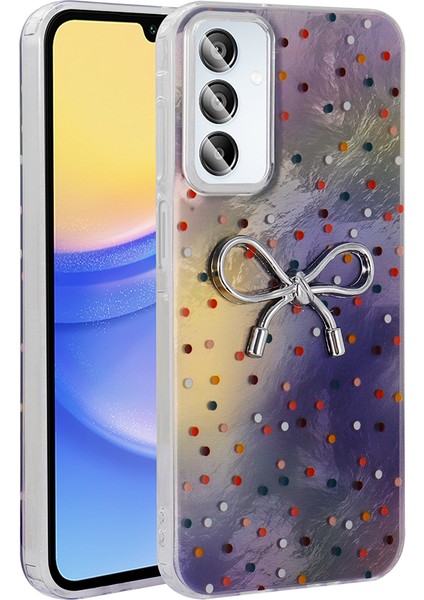 Galaxy A15 Kılıf Kamera Korumalı Figürlü Klcr Ponti Silikon Kapak - Lila