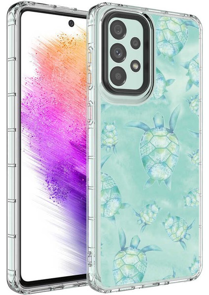 Galaxy A53 5g Kılıf Kamera Korumalı Renkli Desenli Sert Silikon Klcr Korn KAPAK-NO13