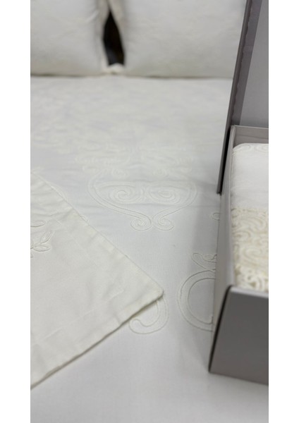 Ince Dantelli Pike Takımı Kutulu | Pinterest Krem | 2'li Yastık & Kırlent Kılıfı | 4 Parça modelleri