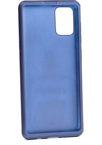 Galaxy A51 Kılıf Klcr 360 3 Parçalı Rubber Kapak-Lacivert