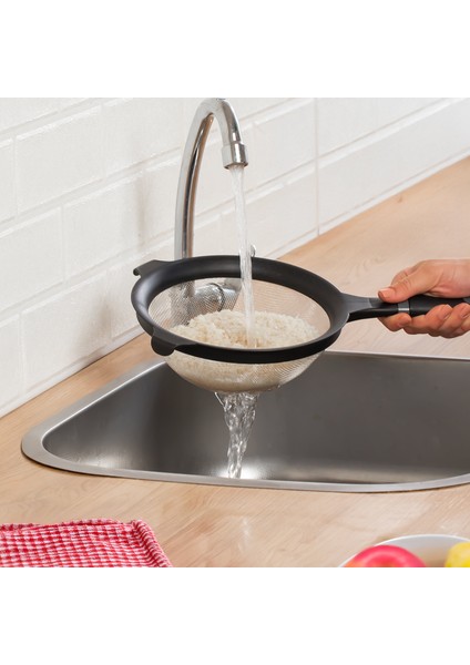 ET-00120 Tencereye Takılabilen 3 Boy Tel Süzgeç Seti- Un Eleği-Makarna-Pirinç Süzgeci-Kevgir 14CM-18CM-22CM