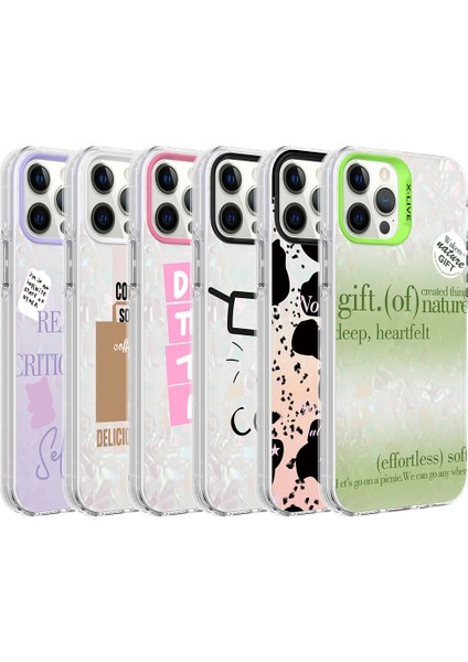 Apple iPhone 12 Pro Max Kılıf Mermer Desenli Klcr Marbello Kapak-Pembe
