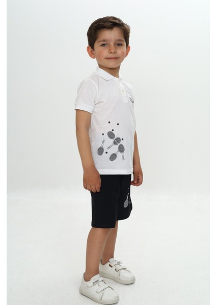 Erkek Çocuk Polo Yaka Baskılı Şortlu Takım fiyatları
