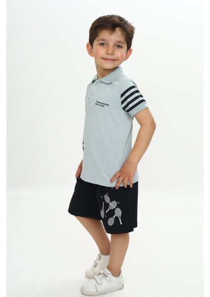 Erkek Çocuk Polo Yaka Baskılı Şortlu Takım fiyatları