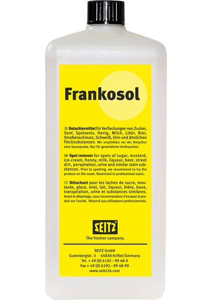 Kuru Temizleme Kimyasalları 1 Lt Frankosol Suda Çözünen Lekeler Için Leke Kimyasalı