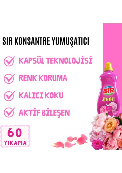 Konsantre Çamaşır Yumuşatıcısı Gül & Şakayık 1440 ml 60 Yıkama 2 Adet