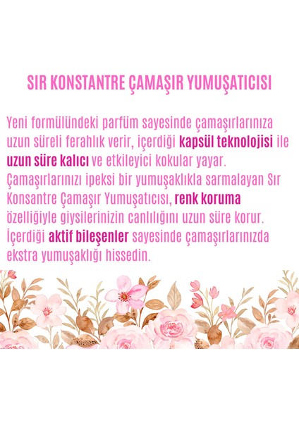 Konsantre Çamaşır Yumuşatıcısı Gül & Şakayık 1440 ml 60 Yıkama 2 Adet