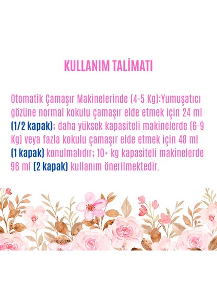 Konsantre Çamaşır Yumuşatıcısı Gül & Şakayık 1440 ml 60 Yıkama 2 Adet