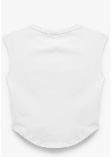 Bisiklet Yaka Korse Detaylı Slim Fit Kolsuz Crop Tişört