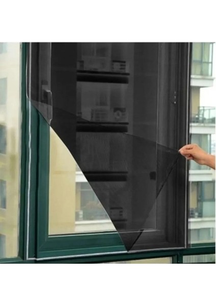 Çift Kanat Yıkanabilir Sökülüp Takılabilir Siyah Sineklik 125X150CM