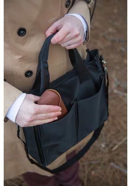 Moderna Saten Kumaş Uzun Askılı Fermuarlı Bölmeli Kadın Çantası Omuz Çantası 38X30X11 Tote Bag Siyah indirimleri