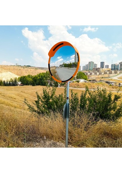 Otopark ve Yol Güvenliği İçin 80 cm Ayna / Flanşlı 2.5 m Direk Seti