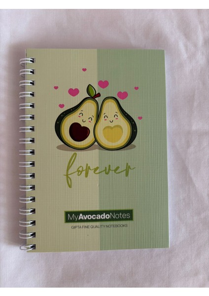 Avocado A6 Karton Kapak Spiralli Not Defter, 3 Farklı Desen 1 Adet