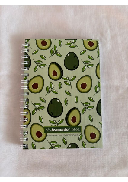 Avocado A6 Karton Kapak Spiralli Not Defter, 3 Farklı Desen 1 Adet
