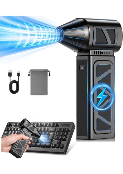 Mega Turbo Üfleyici Elektrikli Şiddetli Araç Fan Hava Kompresör 130.000RPM Mangal Barbekü Fanı