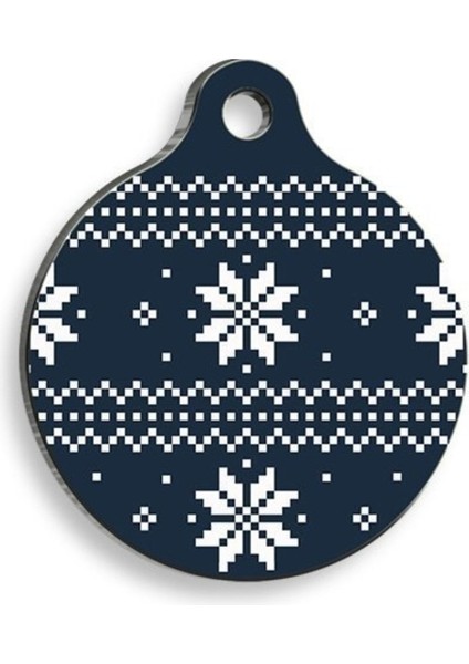 Luxury Christmas Serisi Black&white Pattern Yuvarlak Kedi ve Köpek Künyesi 1 Adet
