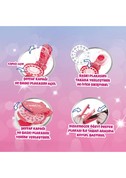 Saç Süsleme Boncuk Yapıştırma Seti Yıldızlı Saç Takı Zımbası
