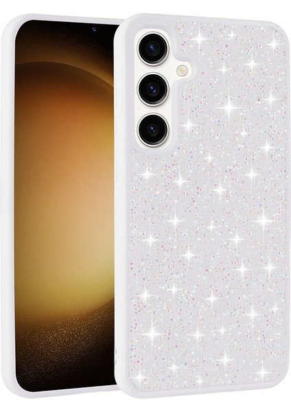 Galaxy S24 Fe Kılıf Parlak Taşlı Tasarım Klcr Pırlanta Kapak - Pembe