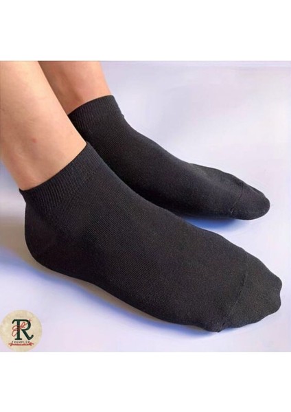 Unisex 10 Çift Ekonomik Siyah Patik Pamuk Çorap