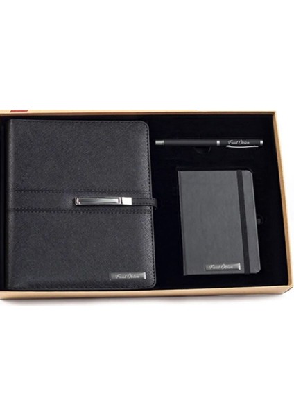 Isme Özel Organizerli Tarihsiz Ajanda Kalem ve Not Defteri Seti Kutulu