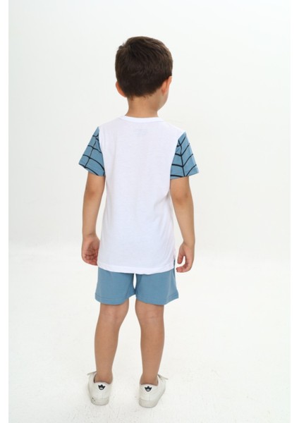 Erkek Çocuk Örümcek Detay Baskılı Şortlu Takım fiyatları
