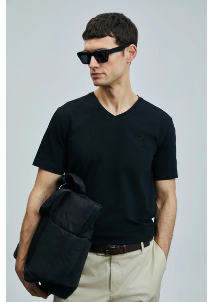 Tuna Modern Grafik T- Shirt Siyah modelleri