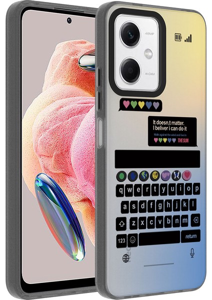 Xiaomi Redmi Note 12 4g Kılıf Desenli Klcr Dragon Sert Kapak-Klavye