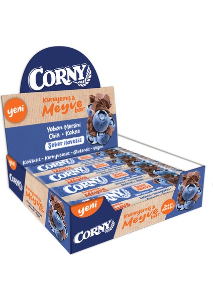 Kuruyemiş ve Meyve Bar Yaban Mersini -Chia-Kakao 35 gr X12LI