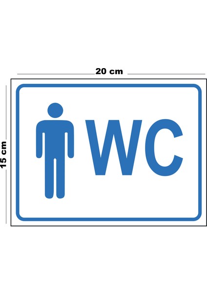 Metal Erkek Wc 15CM x 20CM Uyarı Levhası Yönlendirme Tabelası