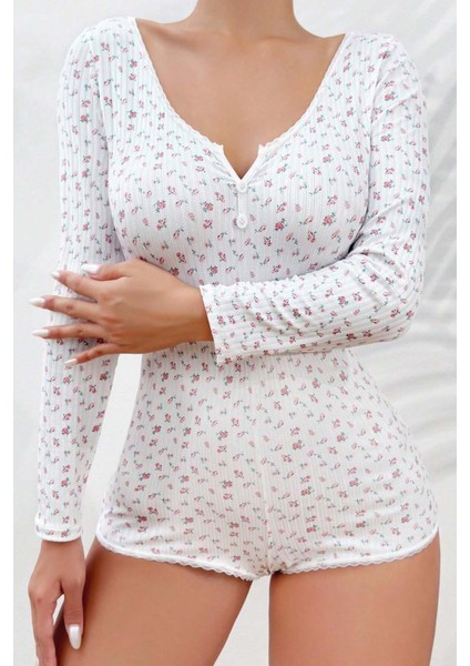 Çiçek Desenli Tasarım Tulum Gecelik Body modelleri