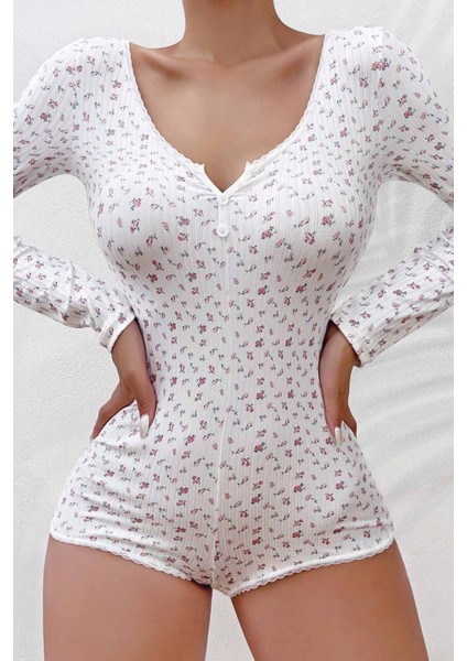 Çiçek Desenli Tasarım Tulum Gecelik Body indirimleri