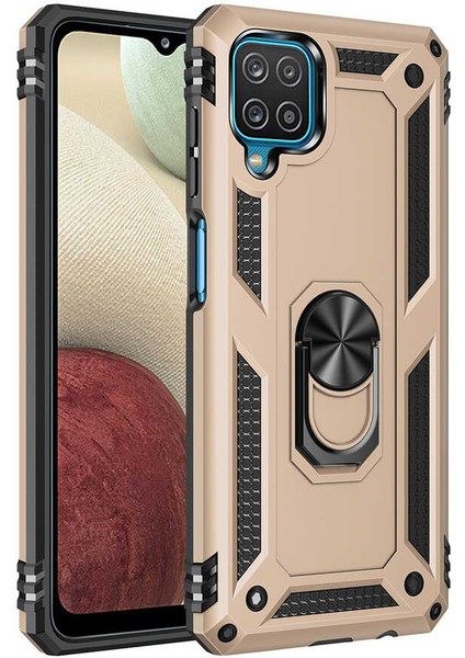 Galaxy M22 Kılıf Klcr Vega Kapak-Gold