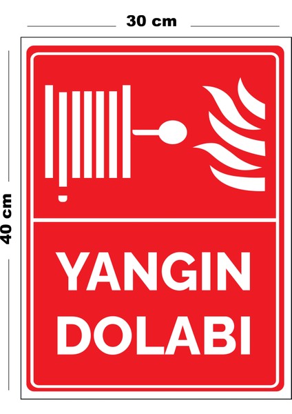 Metal Yangın Dolabı 30 cm x 40 cm A3 Büyüklüğünde Uyarı Levhası Yönlendirme Tabelası