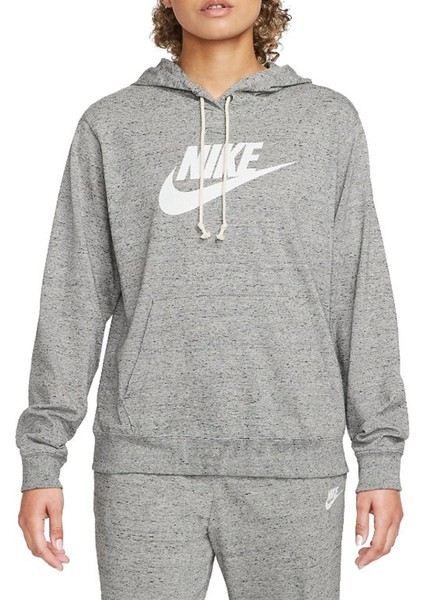 Sportswear Gym Vintage Kadın Gri Kapüşonlu Sweatshirt