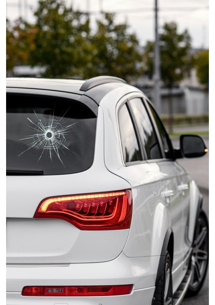 Kırık Cam Efektli Sticker, Şaka Stickerı Eğlenceli Kırık Cam Efektli 3D Görünümlü Cam Sticker