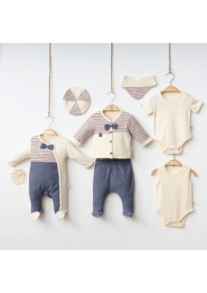 2006 Mnz Marka Çizgi Detaylı Yeni Doğan Hastane Çıkışı Unisex 8'li Set