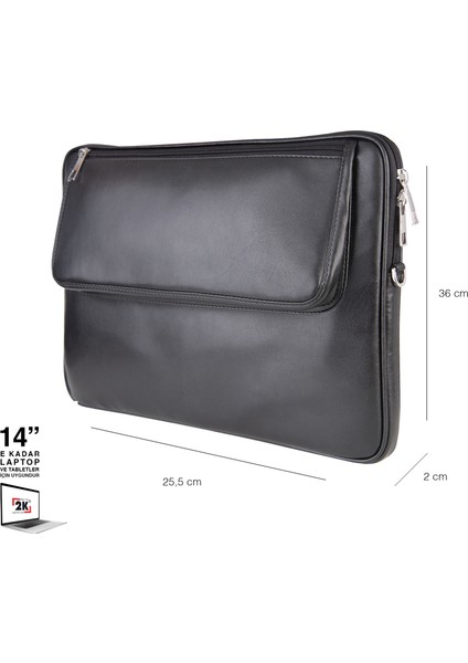 S.deri Laptop Çantası,tablet Çantası,14'' Inç,vegan,omuz ve Valiz Askılı,aksesuar ve Evrak Cepli,25.5*36*2 Cm.,siyah fiyatları