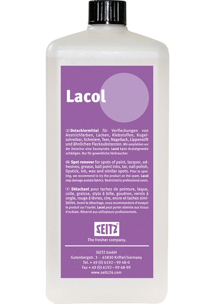 Kuru Temizleme Kimyasalları 1 Lt Lacol Cila ve Boya Lekeleri Için Leke Kimyasalı