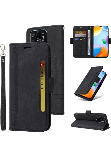 Xiaomi Redmi 10C Kart Yuvaları Için Kılıf Cüzdan Kapak Çevirin Tpu Deri Manyetik (Yurt Dışından)