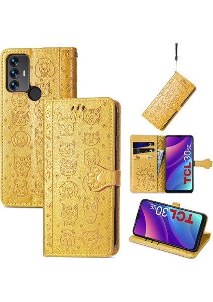Tcl 30SE Kısa Kayış Deri Kılıf Için Kılıf Darbeye Kapak Kapak Karikatür (Yurt Dışından)