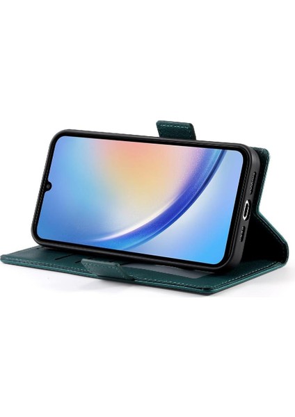 Samsung Galaxy A34 5g Için Flip Case Iş Çevir Cüzdan Kart Yuvaları Günlük (Yurt Dışından) modelleri