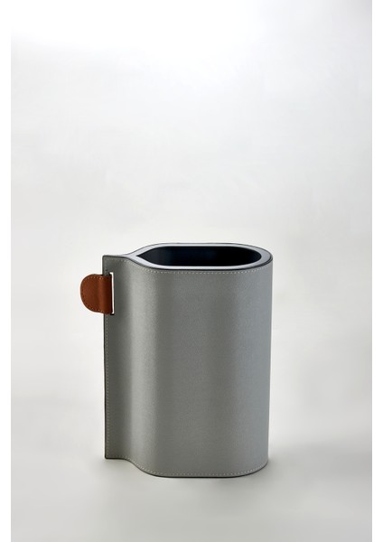 22 x 10.5 x 25 cm Deri Vazo Açık Gri S