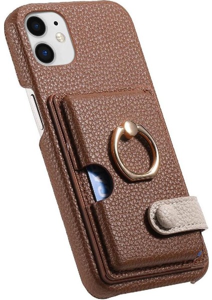 IPhone 12 Mini Kart Yuvaları Premium Dokulu Deri Halka Standı (Yurt Dışından) fiyatları